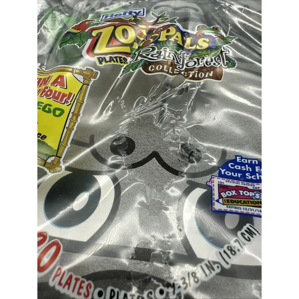 2 New Hefty Zoo Pals Plates Rainforest Collection 2013